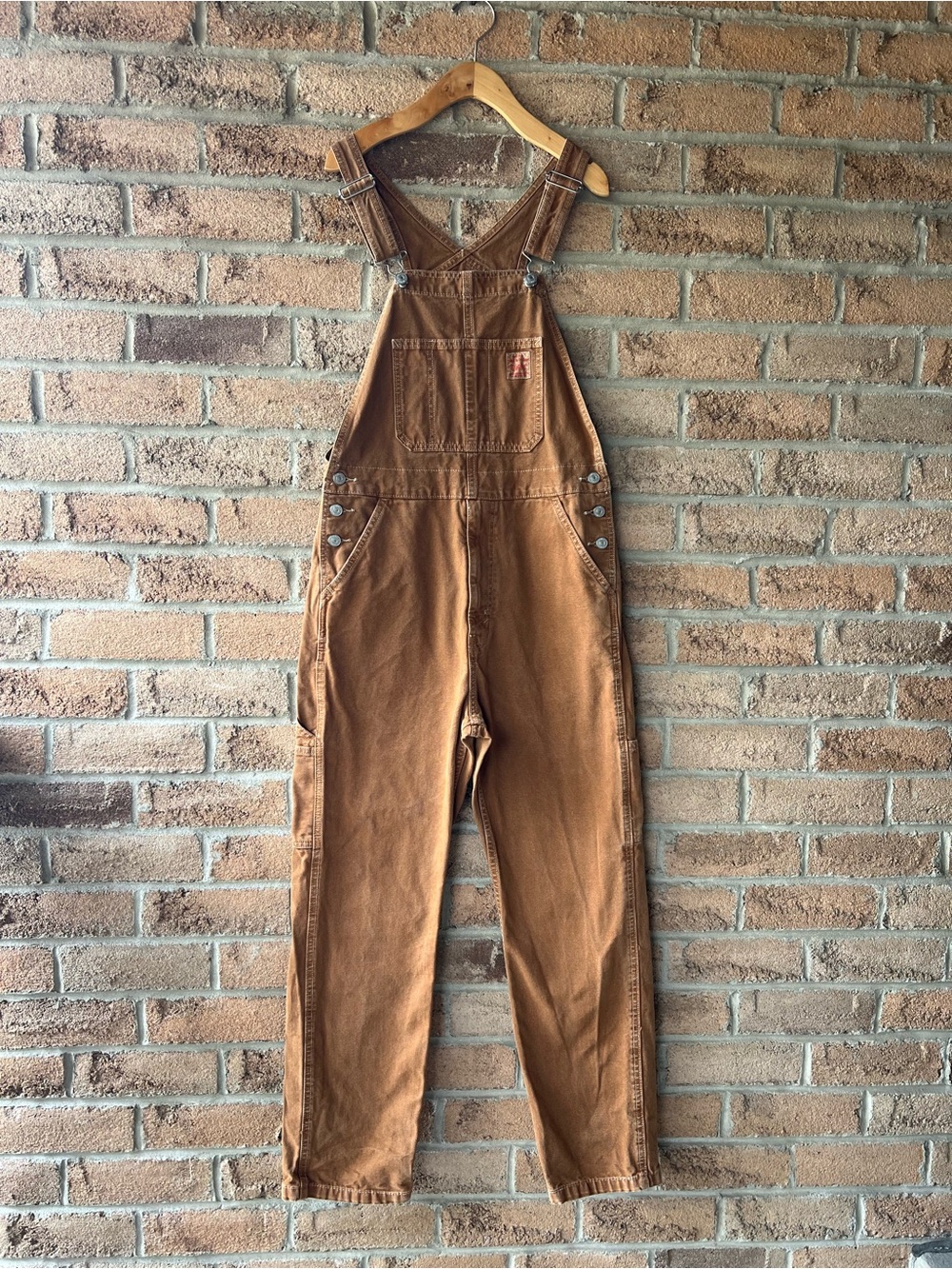 Levi’s Red Tab Brown Canvas Carpenter Bib Overalls Utility Workwear